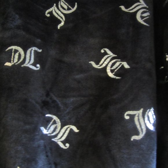 Juicy Couture Bathrobe Robe Black JC Sleepwear Women - Picture 3 of 4